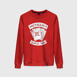 Свитшот хлопковый женский Metallica Since 1981, цвет: красный