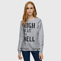 Свитшот хлопковый женский High way to hell, цвет: меланж — фото 2