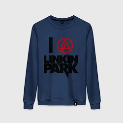 Свитшот хлопковый женский I love Linkin Park, цвет: тёмно-синий