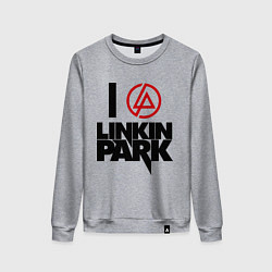 Свитшот хлопковый женский I love Linkin Park, цвет: меланж