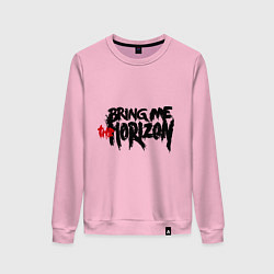 Свитшот хлопковый женский Bring me the horizon, цвет: светло-розовый