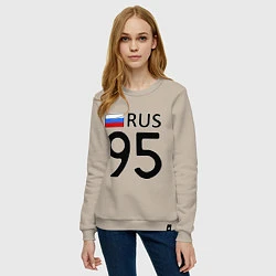 Свитшот хлопковый женский RUS 95, цвет: миндальный — фото 2