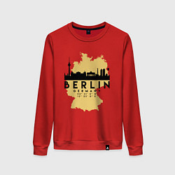 Свитшот хлопковый женский Берлин - Германия, цвет: красный