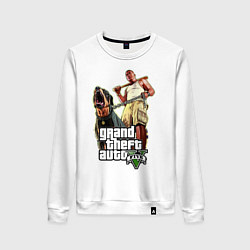 Свитшот хлопковый женский GTA 5: Man & Dog, цвет: белый