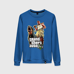 Свитшот хлопковый женский GTA 5: Man & Dog, цвет: синий