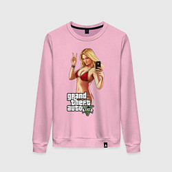 Свитшот хлопковый женский GTA V: Selfie, цвет: светло-розовый