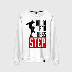 Свитшот хлопковый женский Drum and Bass Step, цвет: белый