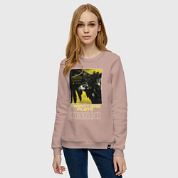 Свитшот хлопковый женский TOP: TRENCH, цвет: пыльно-розовый — фото 2