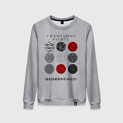 Свитшот хлопковый женский TOP: Blurryface, цвет: меланж
