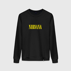 Свитшот хлопковый женский Nirvana Нирвана Логотип, цвет: черный