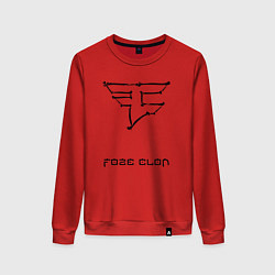 Свитшот хлопковый женский Cs:go - Faze Clan Skull, цвет: красный