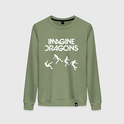 Свитшот хлопковый женский IMAGINE DRAGONS, цвет: авокадо