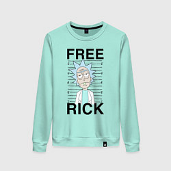 Свитшот хлопковый женский Free Rick цвета мятный — фото 1