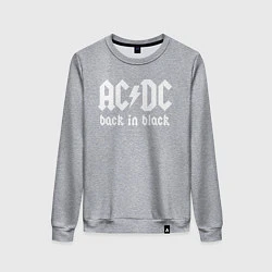 Свитшот хлопковый женский ACDC BACK IN BLACK, цвет: меланж