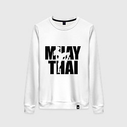 Свитшот хлопковый женский Muay thai, цвет: белый