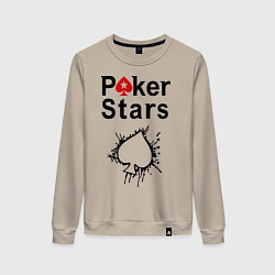 Свитшот хлопковый женский Poker Stars, цвет: миндальный