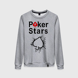 Свитшот хлопковый женский Poker Stars, цвет: меланж
