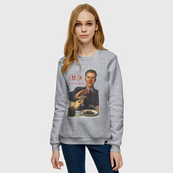 Свитшот хлопковый женский Im not alcoholic, цвет: меланж — фото 2