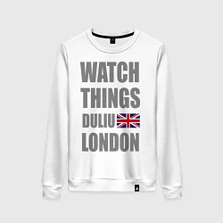 Свитшот хлопковый женский Watch Things Duliu London, цвет: белый