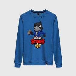 Свитшот хлопковый женский BRAWL STARS CROW, цвет: синий