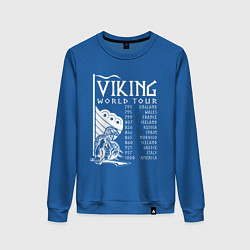 Свитшот хлопковый женский Viking world tour, цвет: синий