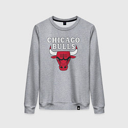 Свитшот хлопковый женский CHICAGO BULLS, цвет: меланж