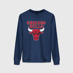 Свитшот хлопковый женский CHICAGO BULLS, цвет: тёмно-синий