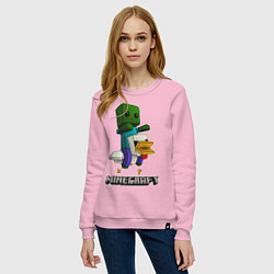Свитшот хлопковый женский MINECRAFT, цвет: светло-розовый — фото 2