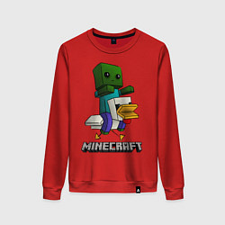Свитшот хлопковый женский MINECRAFT, цвет: красный