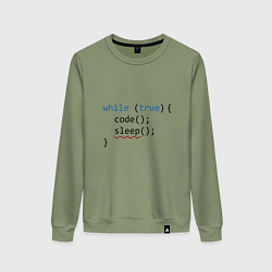 Свитшот хлопковый женский Code - sleep, цвет: авокадо