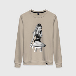 Свитшот хлопковый женский ARIANA GRANDE, цвет: миндальный