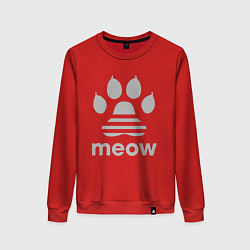 Свитшот хлопковый женский Meow, цвет: красный
