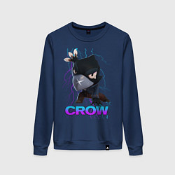 Свитшот хлопковый женский Brawl Stars CROW, цвет: тёмно-синий