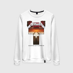 Свитшот хлопковый женский Metellica - master of puppets, цвет: белый