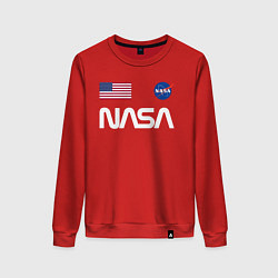 Свитшот хлопковый женский NASA, цвет: красный