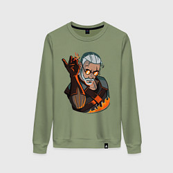 Свитшот хлопковый женский Ведьмак, цвет: авокадо