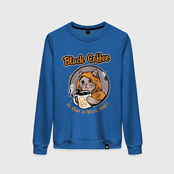 Свитшот хлопковый женский Black Coffee Cat, цвет: синий