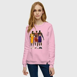 Свитшот хлопковый женский Kobe, Michael, LeBron, цвет: светло-розовый — фото 2