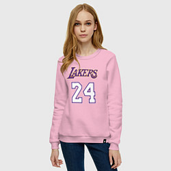 Свитшот хлопковый женский Lakers 24, цвет: светло-розовый — фото 2