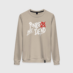 Свитшот хлопковый женский Punks not dead, цвет: миндальный
