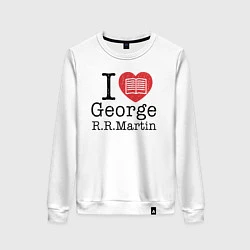 Свитшот хлопковый женский I Love George Martin, цвет: белый