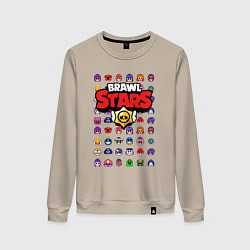 Свитшот хлопковый женский BRAWL STARS, цвет: миндальный