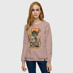 Свитшот хлопковый женский Broccozilla, цвет: пыльно-розовый — фото 2