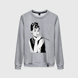 Свитшот хлопковый женский Одри Хепбернхлопок, цвет: меланж