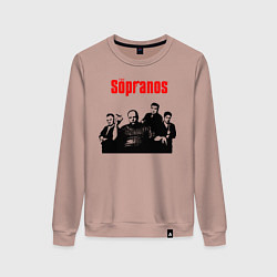 Свитшот хлопковый женский Сопрано постер, цвет: пыльно-розовый