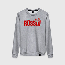 Свитшот хлопковый женский Russia, цвет: меланж