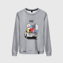 Свитшот хлопковый женский BT21, цвет: меланж