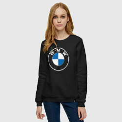 Свитшот хлопковый женский BMW LOGO 2020, цвет: черный — фото 2