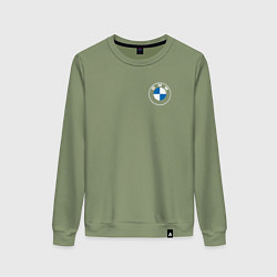 Свитшот хлопковый женский BMW LOGO 2020, цвет: авокадо