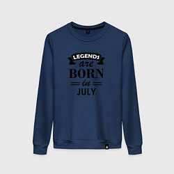 Свитшот хлопковый женский Legends are born in july, цвет: тёмно-синий